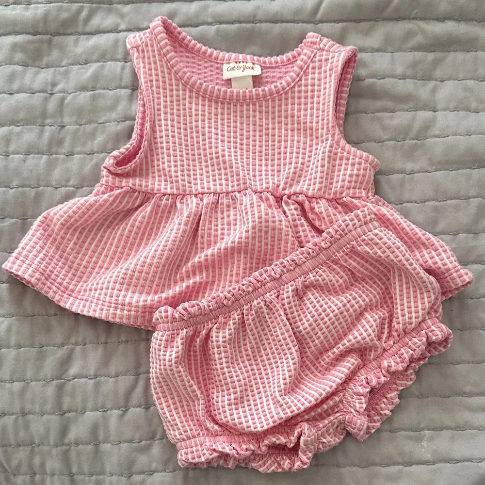Cat & Jack Pink Textured Tank Top and Bloomer Set
